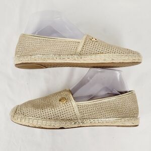 Michael Kors Gold tone espadrilles size 7.5 comfort shoe